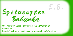 szilveszter bohunka business card